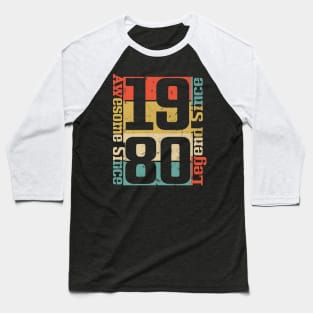 Awesome Since 1980. 40th Birthday Gift Idea Baseball T-Shirt